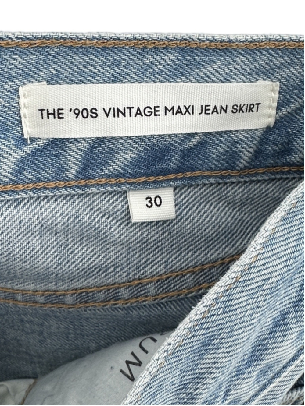 Aritzia Denim Forum The '90s Vintage Maxi Denim Skirt Mid-rise denim maxi skirt - Picture 6 of 9